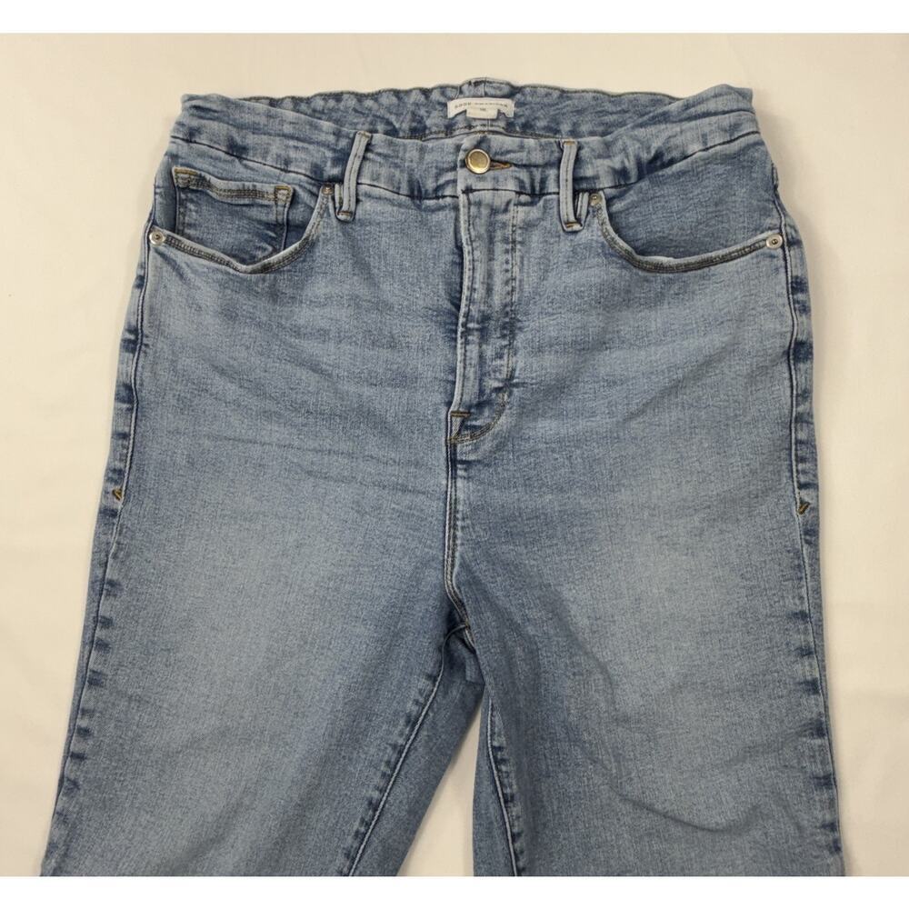 Good American HIgh-Rise Flare Hem Jeans good classic bootcut light wash Sz 16 - Picture 4 of 10